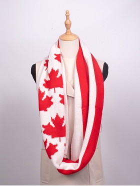 CANADA MAPLE LEAVES LOOP SCARF